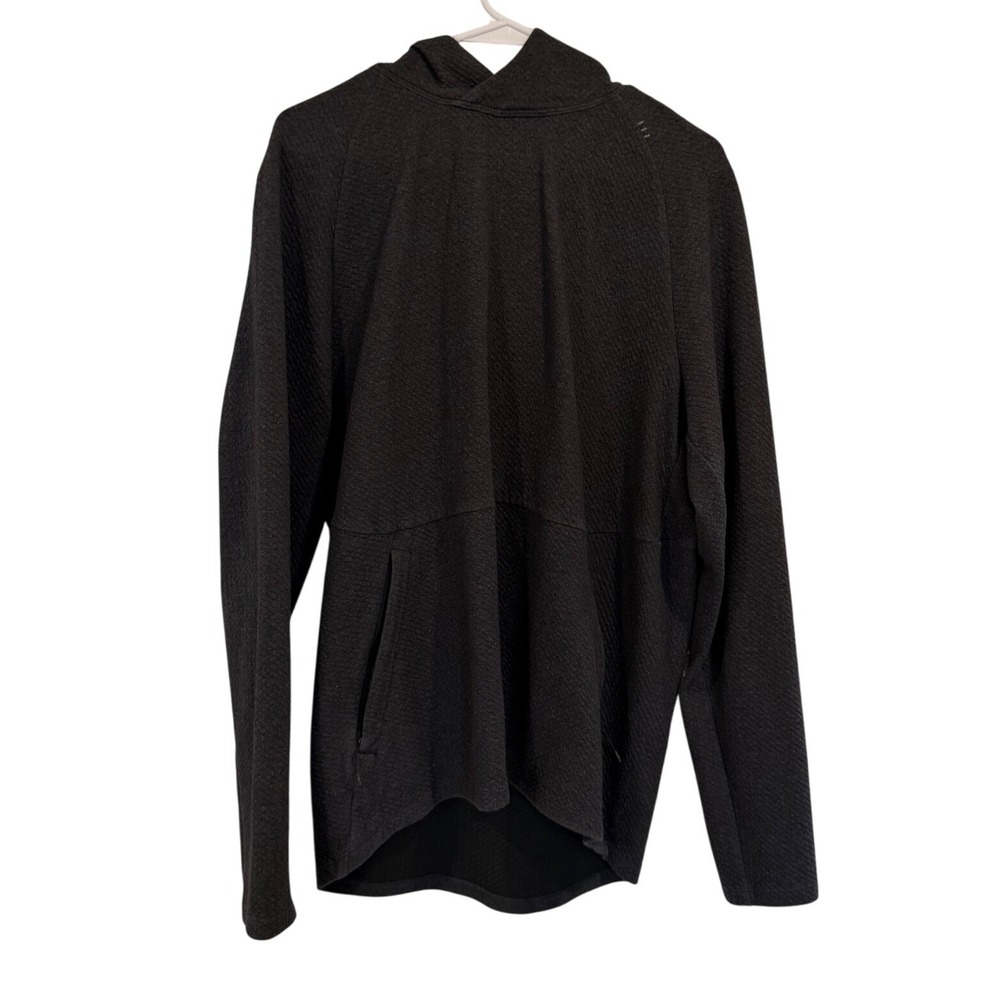 Lululemon At Ease Mens Hoodie Charcoal Grey Textured Pullover Size Large